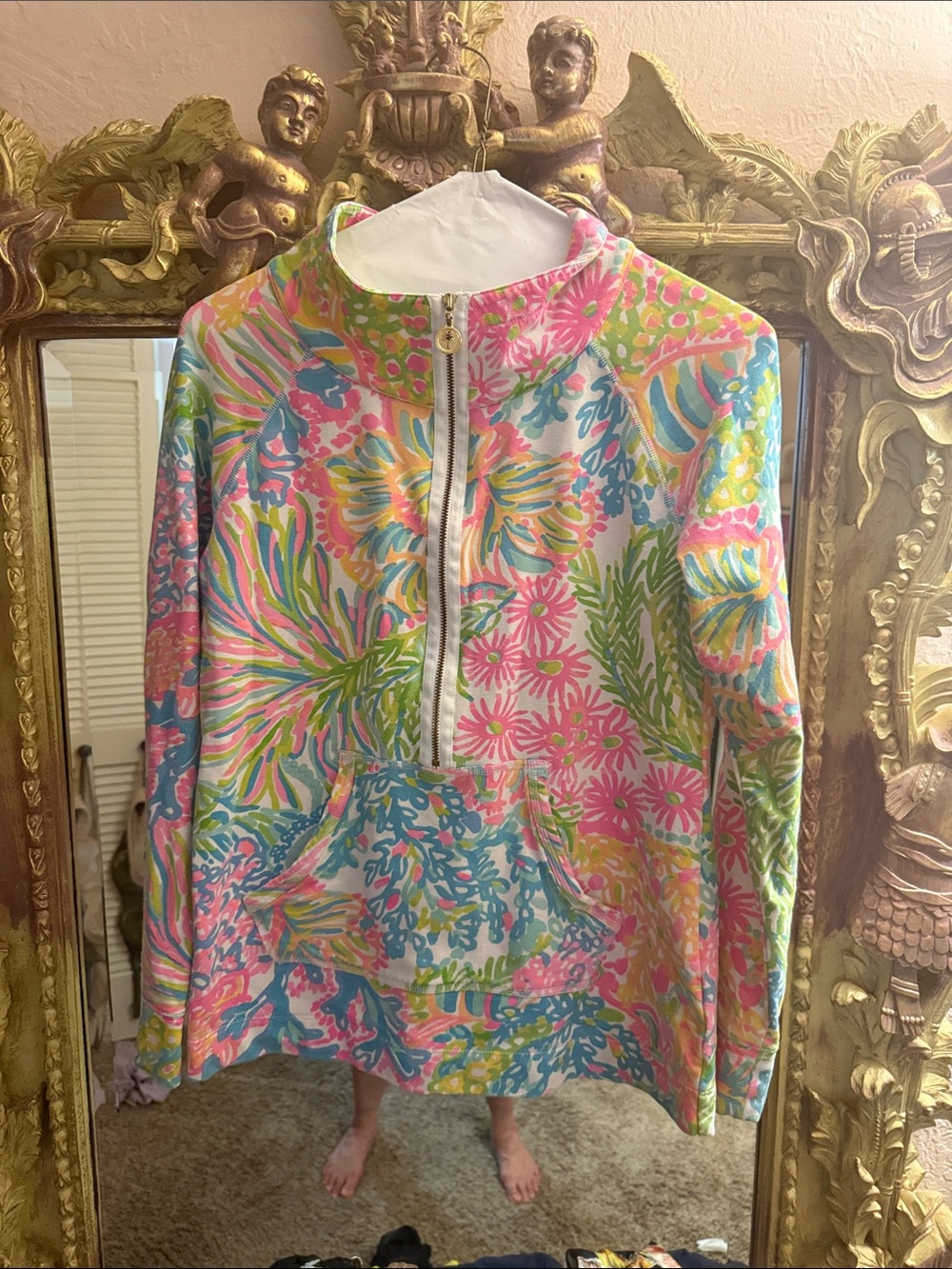 Lilly Pulitzer Quarter-Zip Pullover - Pink, Green & Blue